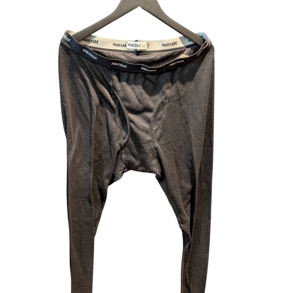 Vintage Marmot Base Layer Pants XXL Black Made in USA Long Underwear